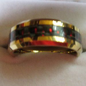 Tungsten Carbide Rose Gold Plated Ring 8mm